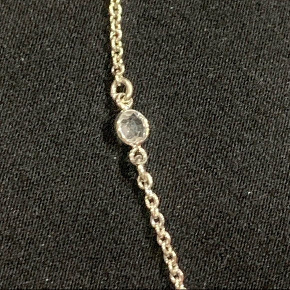 KATE SPADE North Court Pavé Crystals Disc LONG STATION NECKLACE in SILVER! NWT - Picture 2 of 4